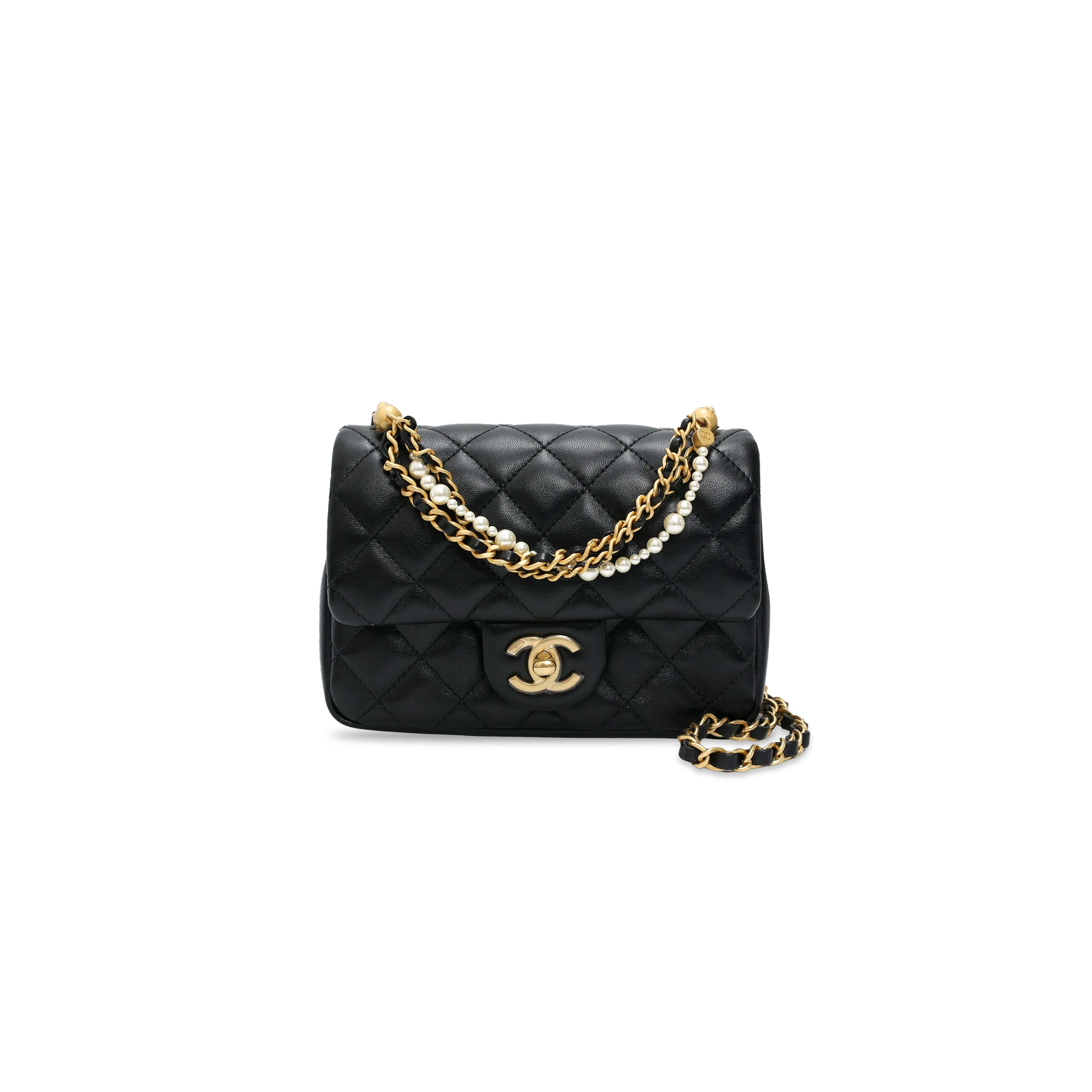 CHANEL MASTER MINI PEARL CHAIN FLAP BAG AS4385 (17*12.5*5cm)